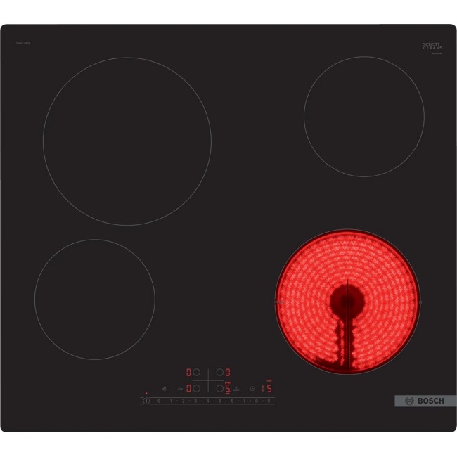 Bosch Serie 6 PKE611FP2E hob Black Built-in 60 cm Ceramic 4 zone(s)