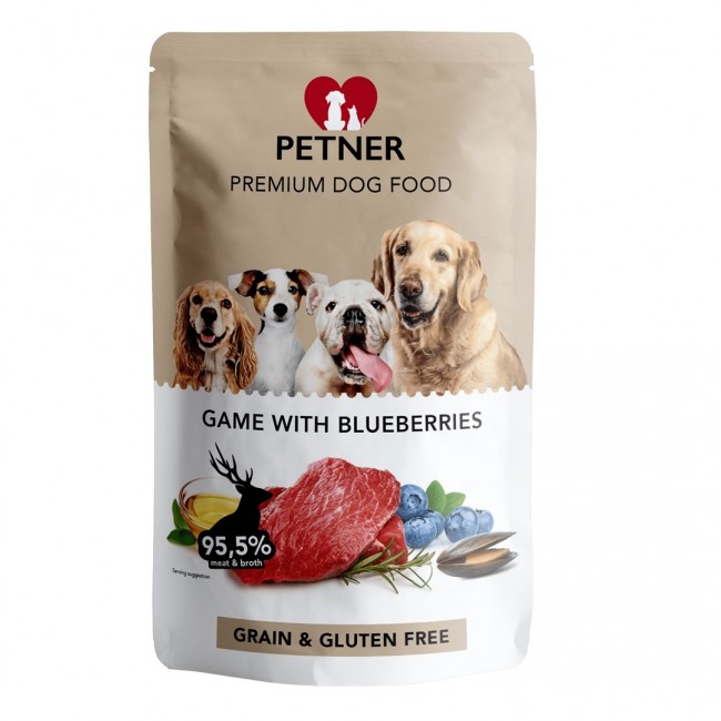 PETNER Venison with blueberries - wet dog food - 500g PETNER Venison with blueberries - wet dog food - 500g
