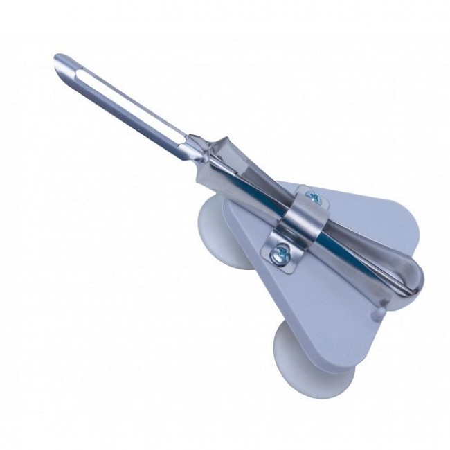 Suction cup mounted fruit and vegetable peeler Suction cup mounted fruit and vegetable peeler