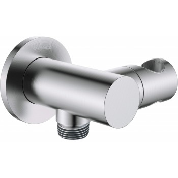 Round angled connector with handset holder