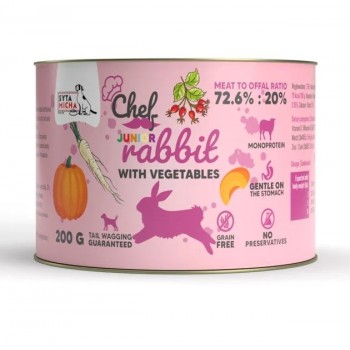 SYTA MICHA Chef Junior Rabbit with vegetables Mono - wet dog food - 200g