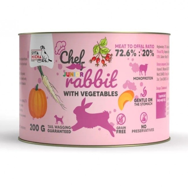SYTA MICHA Chef Junior Rabbit with vegetables Mono - wet dog food - 200g