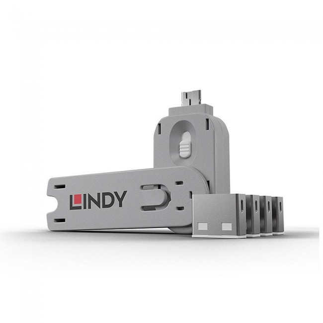 Lindy USB Port Blocker - Pack of 4, Colour Code: White Lindy USB Port Blocker - Pack of 4, Colour Code: White