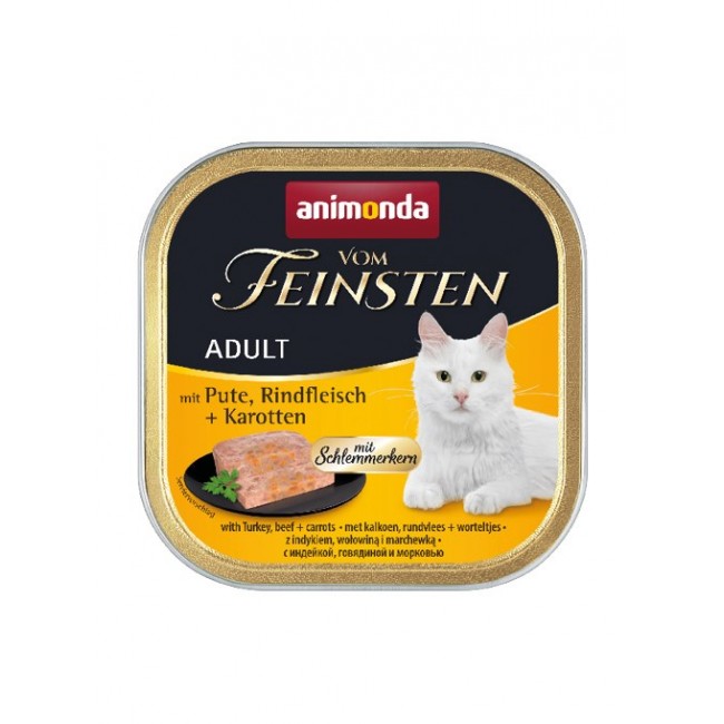 ANIMONDA Vom Feinsten Adult Turkey, beef and carrots - wet cat food - 100g