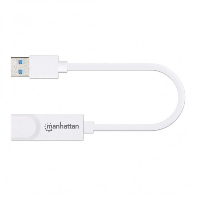 Manhattan USB-A Gigabit Network Adapter, White, 10/100/1000 Mbps Network, USB 3.0, Ethernet, RJ45, Three Year Warranty, Equivalent to USB31000SW. Manhattan USB-A Gigabit Network Adapter, White, 10/100/1000 Mbps Network, USB 3.0, Ethernet, RJ45, Three Year Warranty, Equivalent to USB31000SW.