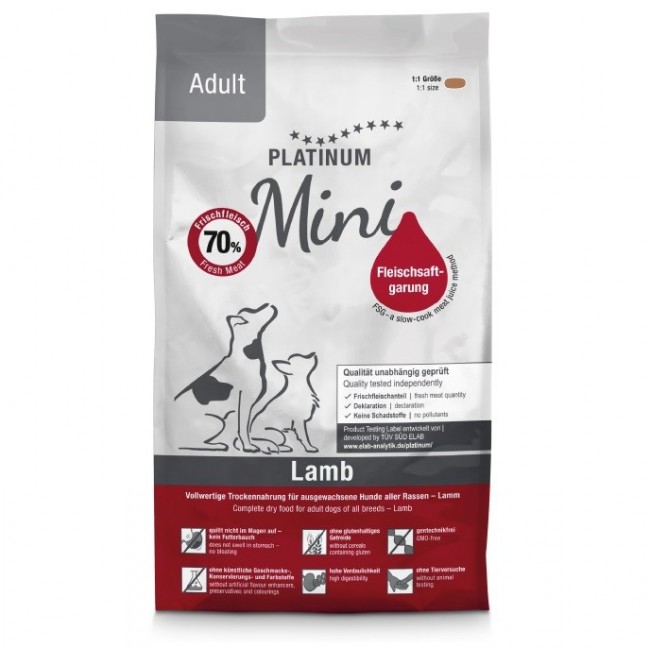 PLATINUM Adult Lamb Mini - semi-moist dog food - 900g