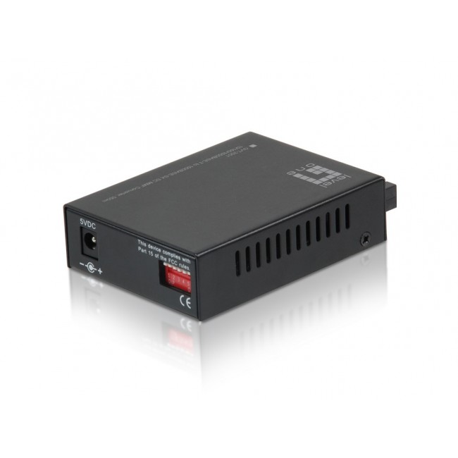 LevelOne RJ45 to SC Gigabit Media Converter, Multi-Mode Fiber, 550m