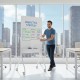 Ergo Office mobile dry erase board, vertical orientation, white, single sided, with shelf, board dimensions 1190x790mm, ER-305 Ergo Office mobile dry erase board, vertical orientation, white, single sided, with shelf, board dimensions 1190x790mm, ER-305