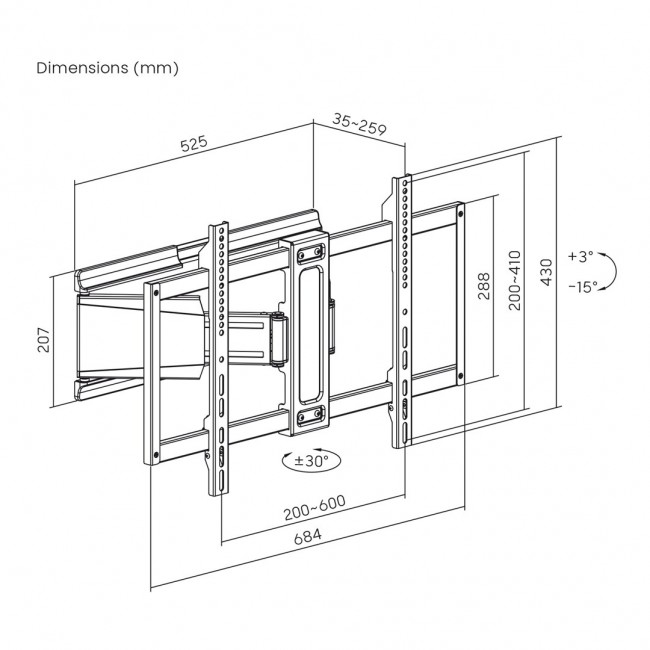 Maclean TV Mount / Bracket, max. VESA 600x400, 37-90 Maclean TV Mount / Bracket, max. VESA 600x400, 37-90