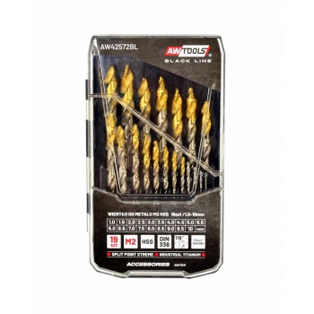 AWTOOLS WIERT O DO METALU M2 HSS-TiN KPL.19szt. /1.5-10mm BLACK LINE