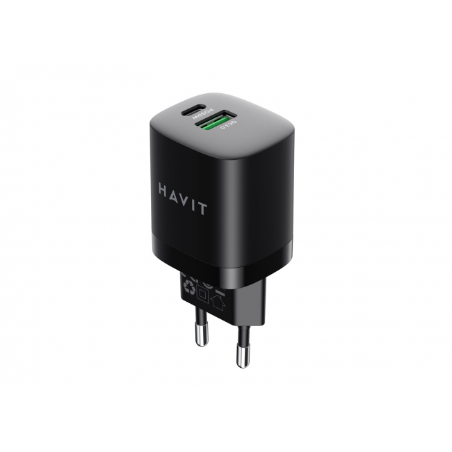 Havit UC30 EU - GaN two-port travel charger 33 W, black Havit UC30 EU - GaN two-port travel charger 33 W, black