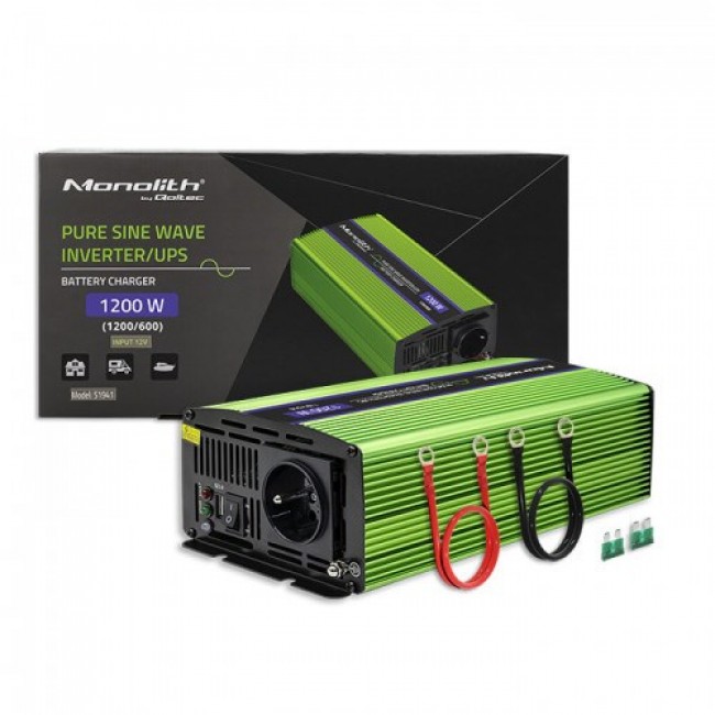 Qoltec Monolith power adapter/inverter Auto 1200 W Green Qoltec Monolith power adapter/inverter Auto 1200 W Green