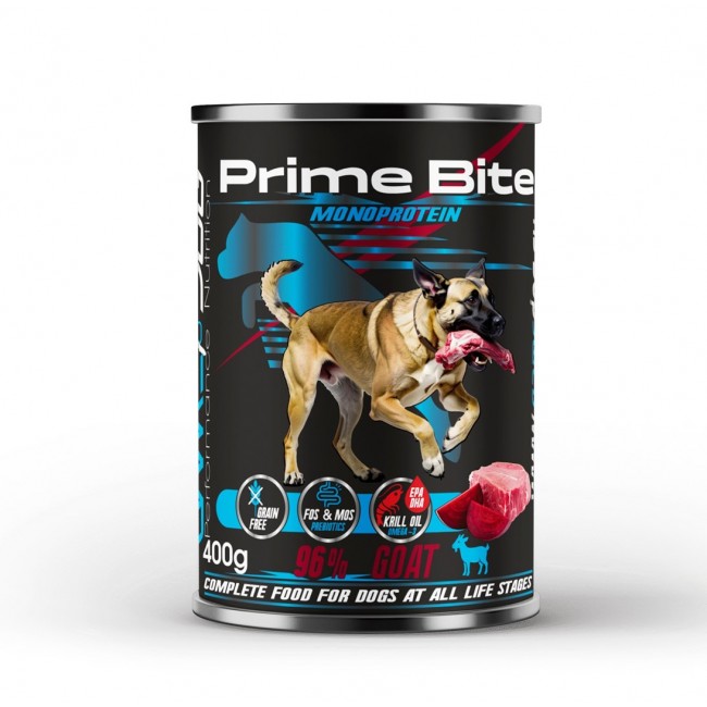 PRIME BITE Monoprotein Goat with beetroot - wet dog food - 400g PRIME BITE Monoprotein Goat with beetroot - wet dog food - 400g
