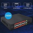Qoltec Prze ącznik sieciowy SWITCH Gigabit Ethernet PoE | 16x RJ45 | 2x RJ45 Uplink | 2x SFP | 1000Mb/s Qoltec Prze ącznik sieciowy SWITCH Gigabit Ethernet PoE | 16x RJ45 | 2x RJ45 Uplink | 2x SFP | 1000Mb/s