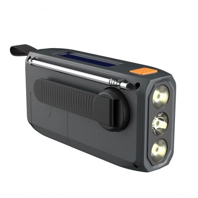 Extralink RADIO AWARYJNE BLUETOOTH SOLARNE Z KORBKA DYNAMO POWERBANK 4000MAH Z LATARKA SOS BT-4000 Portable Analog & digital Black, Orange