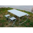 Camping set: table & 4 chairs, foldable in case