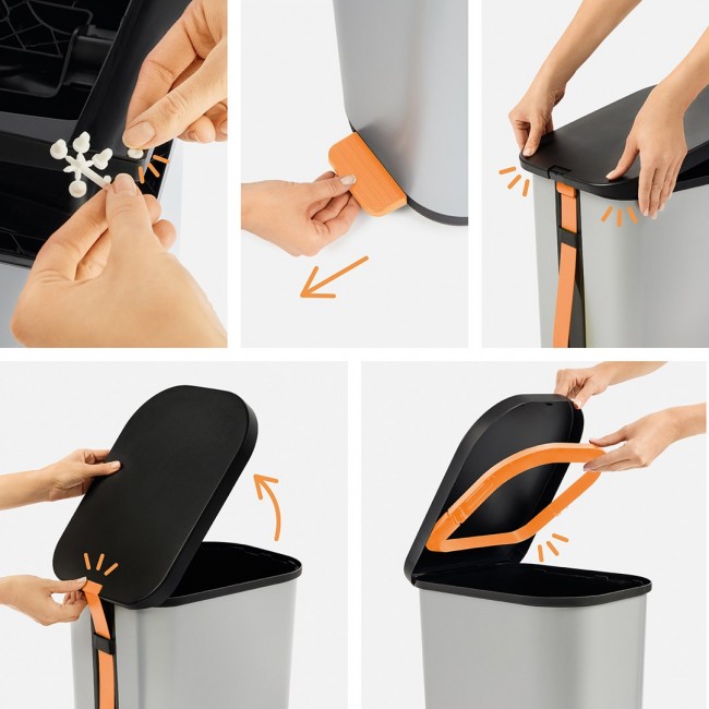 ROTHO Ribo Silver - pedal bin 35l