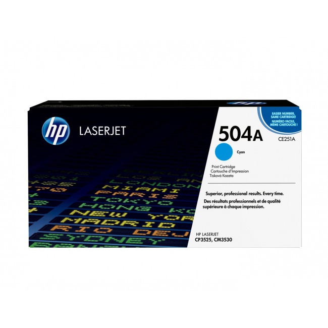 HP 504A Cyan Original LaserJet Toner Cartridge