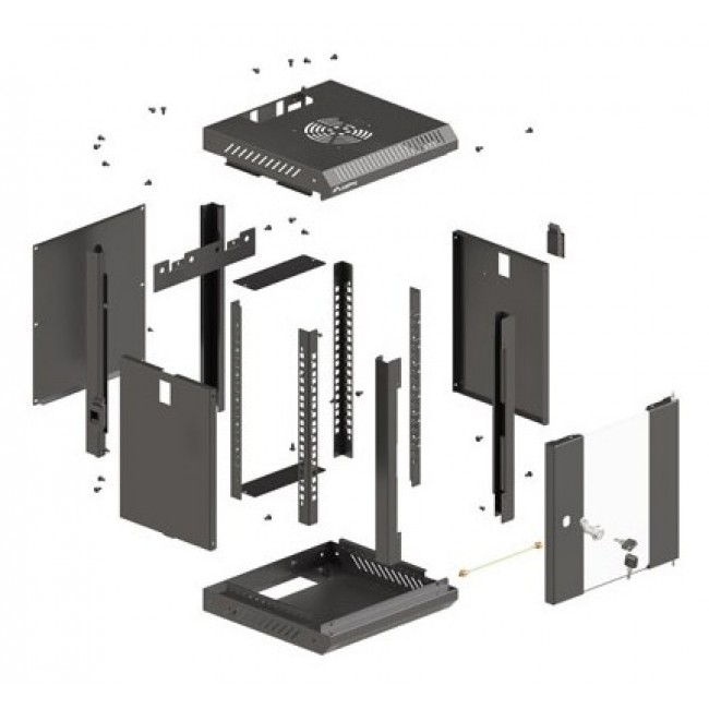 Lanberg WF11-3309-10B rack cabinet 9U Wall mounted rack Black
