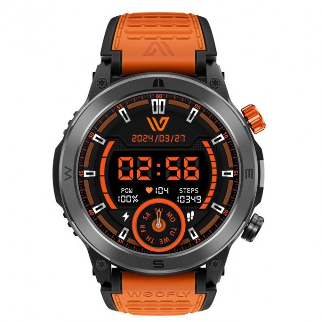 Weofly Conquer Smartwatch - Multifunction Watch Bluetooth 5.3 Orange Weofly Conquer Smartwatch - Multifunction Watch Bluetooth 5.3 Orange