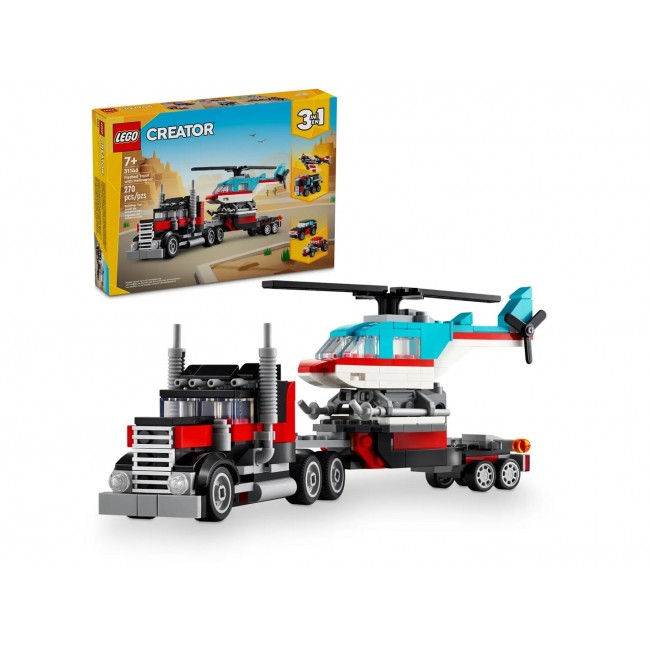 LEGO CREATOR 3 IN 1 31146 FLATBED TRUCK WITH HELICOPTER LEGO CREATOR 3 IN 1 31146 FLATBED TRUCK WITH HELICOPTER