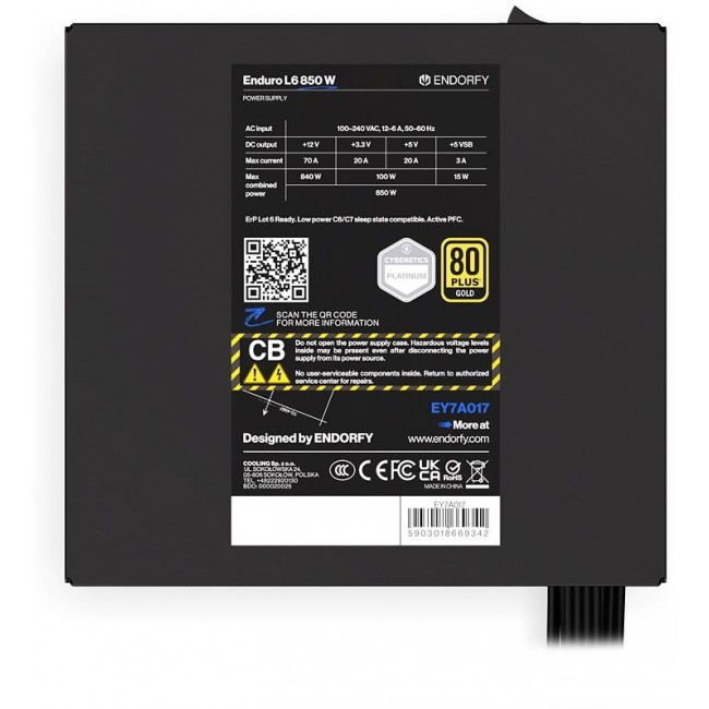 ENDORFY Enduro L6 850 W power supply ENDORFY Enduro L6 850 W power supply