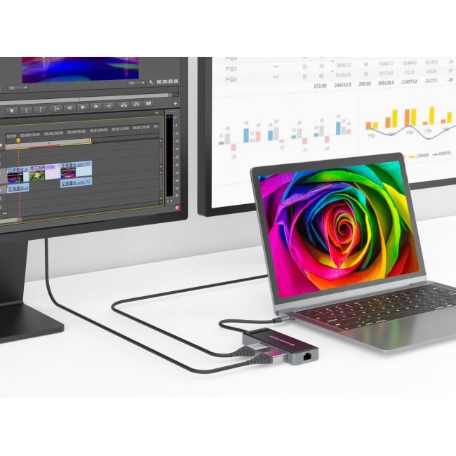 Conceptronic DONN14G laptop dock/port replicator Wired USB 3.2 Gen 1 (3.1 Gen 1) Type-C Grey