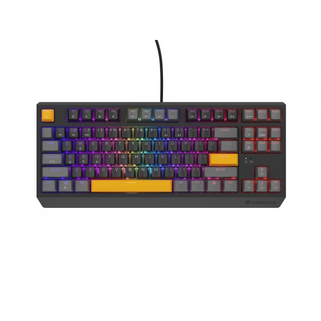 GENESIS Thor 230 TKL keyboard Gaming USB QWERTY Black, Grey, Orange