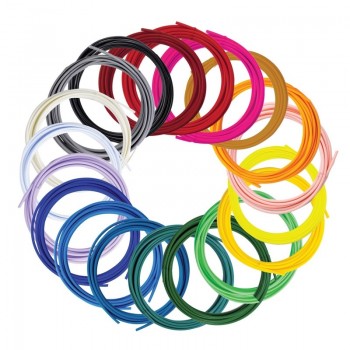3Doodler Filament FLOW 20 PLA 20 Farben Nachf llpack Polylactic acid (PLA) Black, Blue, Dark Green, Dark pink, Gold, Green, Lilac, Navy, Orange, Pink, Transparent, White, Yellow