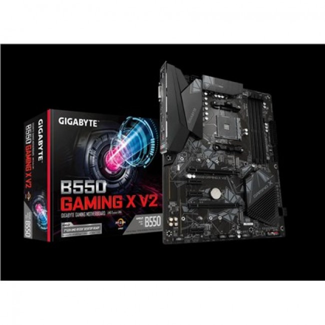 GIGABYTE B550 Gaming X V2 Motherboard - AMD Ryzen 5000 CPUs, 10+3 Phases VRM, up to 4733MHz DDR4, 1xPCIe 4.0 + 1xPCIe 3.0 M.2, 1GbE LAN, USB 3.2 Gen 2