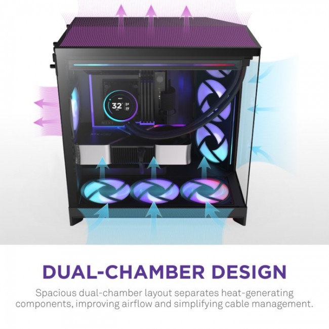 NZXT H9 Flow RGB+ Midi Tower Black