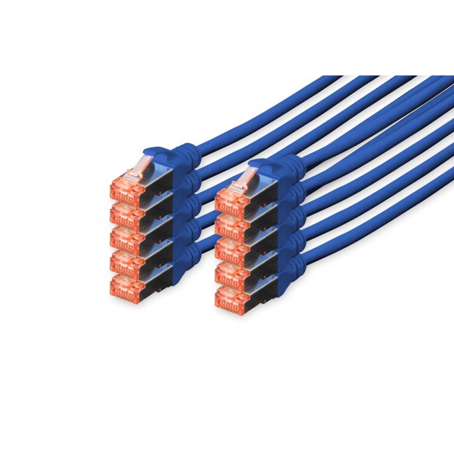 Digitus CAT 6 S/FTP patch cable, 10 pieces