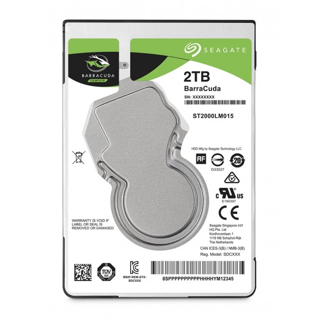 Seagate BarraCuda internal hard drive 2 TB 5400 RPM 128 MB 2.5 Seagate BarraCuda internal hard drive 2 TB 5400 RPM 128 MB 2.5