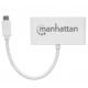Manhattan USB-C Dock/Hub, Ports (x4): USB-A (x3) and USB-C, 5 Gbps (USB 3.2 Gen1 aka USB 3.0), With Power Delivery (60W) to USB-C Port (Note additional USB-C wall charger and USB-C cable needed), SuperSpeed USB, White, Three Year Warranty, Blister Manhattan USB-C Dock/Hub, Ports (x4): USB-A (x3) and USB-C, 5 Gbps (USB 3.2 Gen1 aka USB 3.0), With Power Delivery (60W) to USB-C Port (Note additional USB-C wall charger and USB-C cable needed), SuperSpeed USB, White, Three Year Warranty, Blister