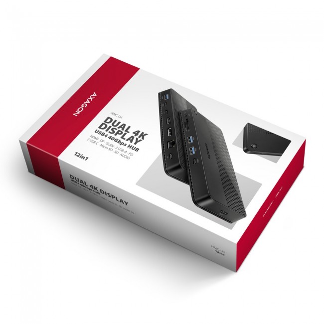 Axagon HMC-U4 laptop dock/port replicator Wired USB4 Black Axagon HMC-U4 laptop dock/port replicator Wired USB4 Black
