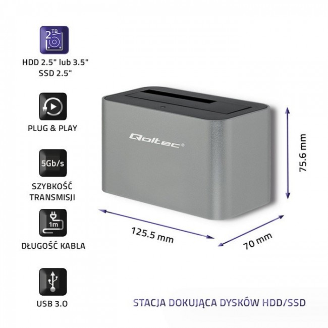 Qoltec 5315 Docking station HDD/SSD | 2.5 Qoltec 5315 Docking station HDD/SSD | 2.5