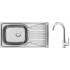 Steel sink with 1-bowl faucet with drainer