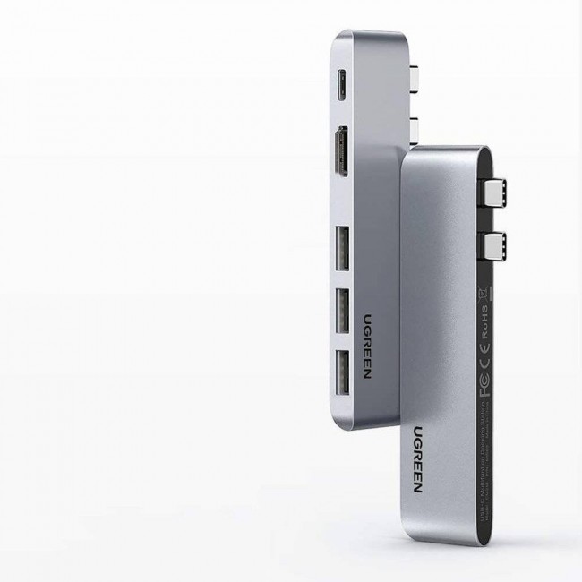 Ugreen 60559 laptop dock/port replicator USB 3.2 Gen 1 (3.1 Gen 1) Type-C Silver