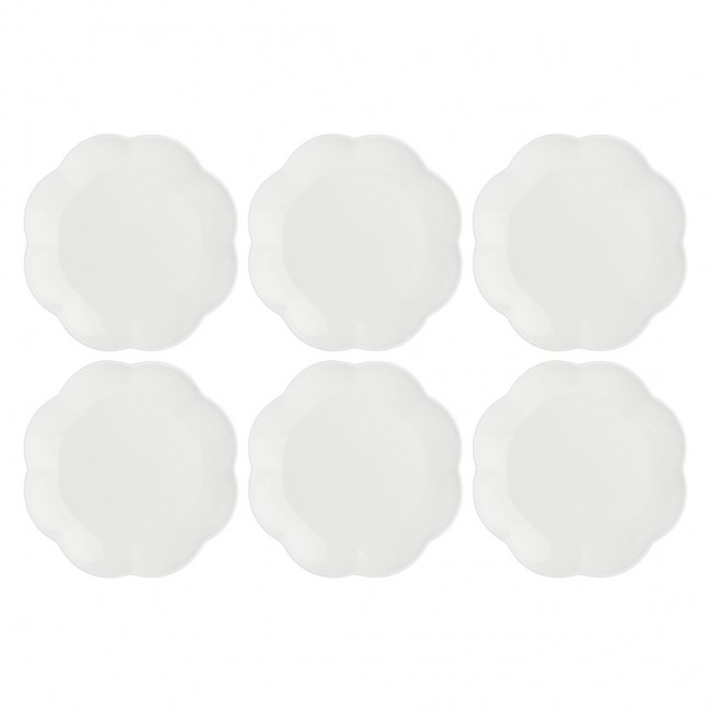Set of 6 Villadeifiori pastry plates - White, 19 cm Set of 6 Villadeifiori pastry plates - White, 19 cm