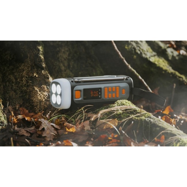 Adler AD 1920 Emergency radio Solar panel / Crank / Powerbank 4500 mAh Black