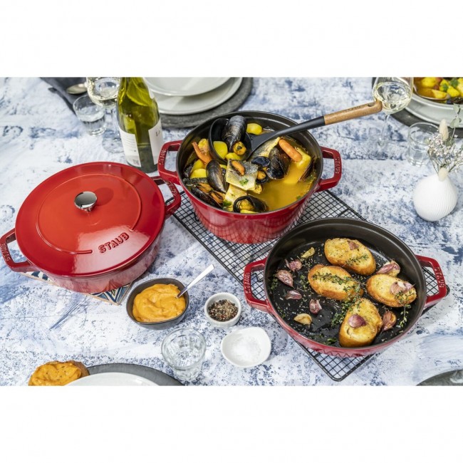 Staub La Cocotte Round Cast iron Casserole baking dish -- SET OF 3 PIECES