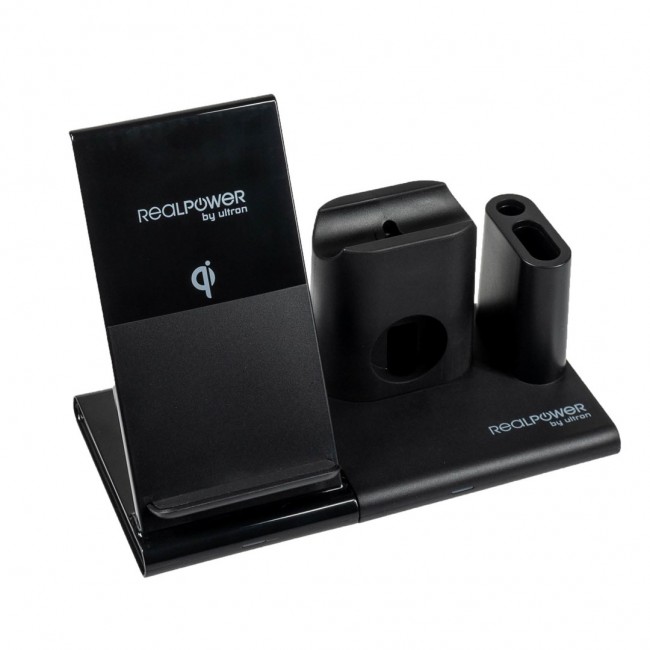 RealPower ChargeAIR Connect Smartphone, Smartwatch, Tablet Black USB Wireless charging Indoor RealPower ChargeAIR Connect Smartphone, Smartwatch, Tablet Black USB Wireless charging Indoor