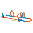 Hot Wheels Track Builder Track Creator Triple Loop Pack & 1:64 Scale Toy Car, Track-Building Set