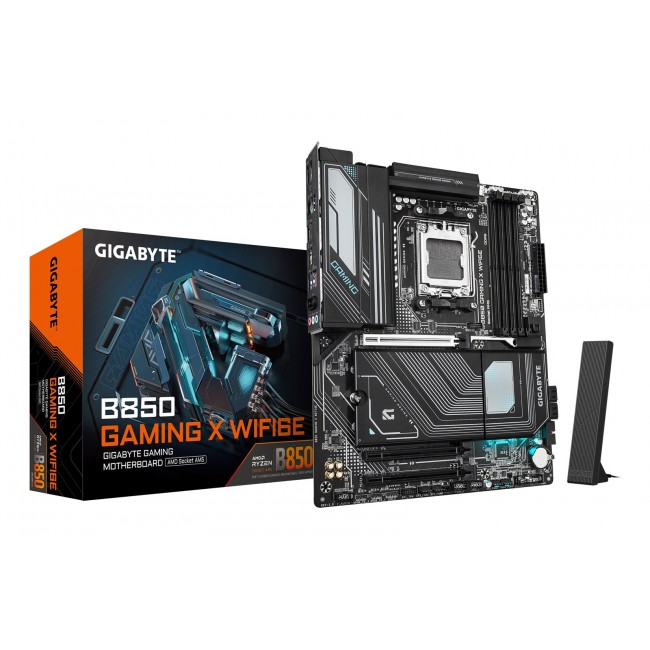 GIGABYTE B850 GAMING X WIFI6E Motherboard - AMD Ryzen 9000 Series CPUs, 12+2+2 Phases Digital VRM, up to 8200MHz DDR5 (OC), 1xPCIe 5.0 + 2xPCIe 4.0 M.2, 2.5LAN, WIFI 6E, USB 3.2 Gen 2x2