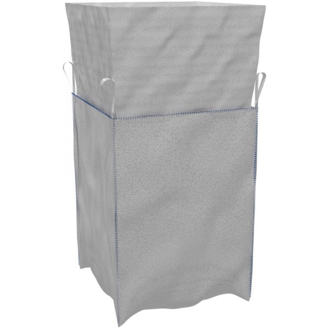 BIG-BAG 90*90*160 CM WHITE, OPEN WITH COLLAR