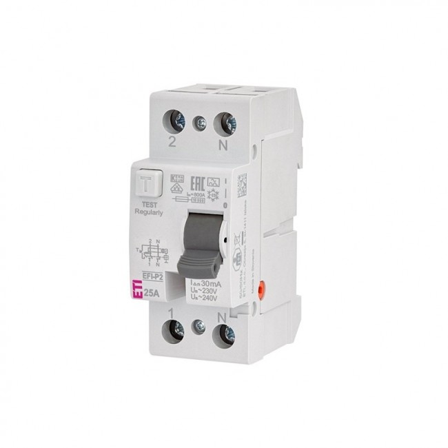 EFI-P2 25A/ 30MA/A DIFFERENTIAL CIRCUIT BREAKER 25A 2P 2M 30MA A 10KA