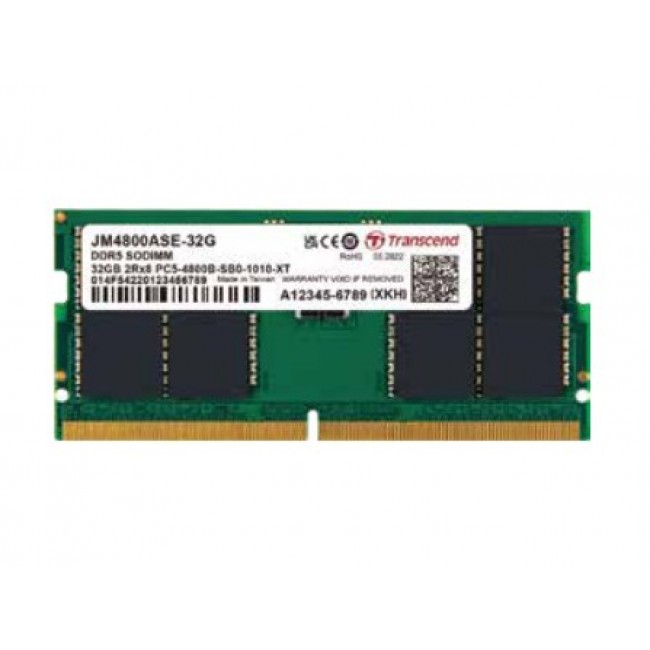Transcend JetRam JM4800ASE-32G memory module 32 GB 1 x 32 GB DDR5 262-pin SO-DIMM Transcend JetRam JM4800ASE-32G memory module 32 GB 1 x 32 GB DDR5 262-pin SO-DIMM
