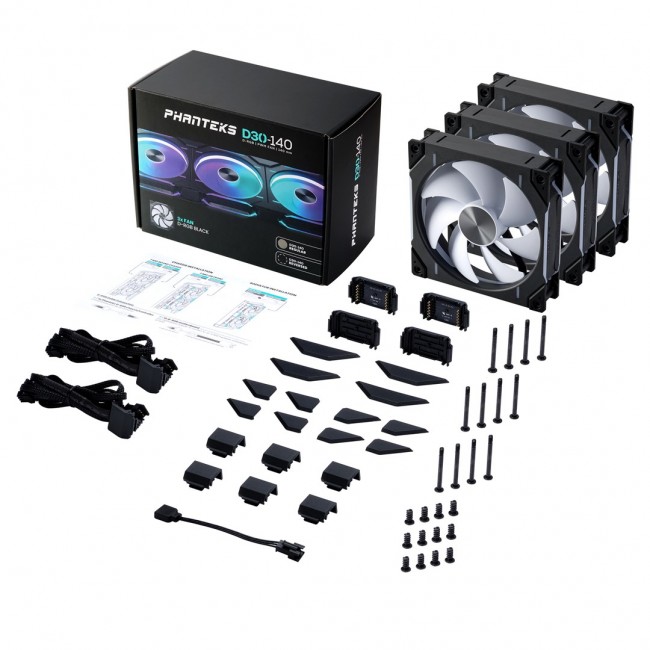Phanteks PH-F140D30 Fan 14 cm Black 3 pc(s) Phanteks PH-F140D30 Fan 14 cm Black 3 pc(s)