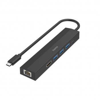 Hama 00200144 interface hub USB 3.2 Gen 1 (3.1 Gen 1) Type-C 5000 Mbit/s Black