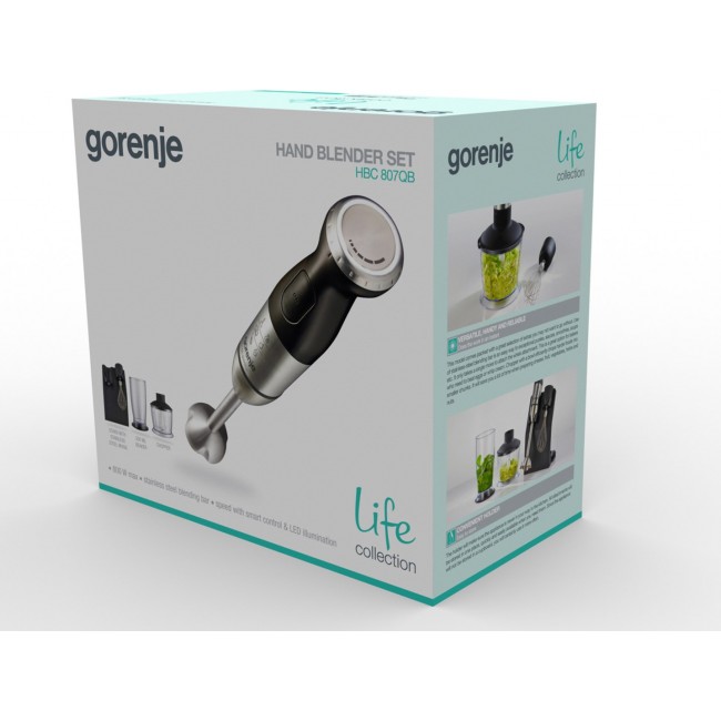 Gorenje HBC807QB 0.5 L Hand mixer 800 W Black, Stainless steel